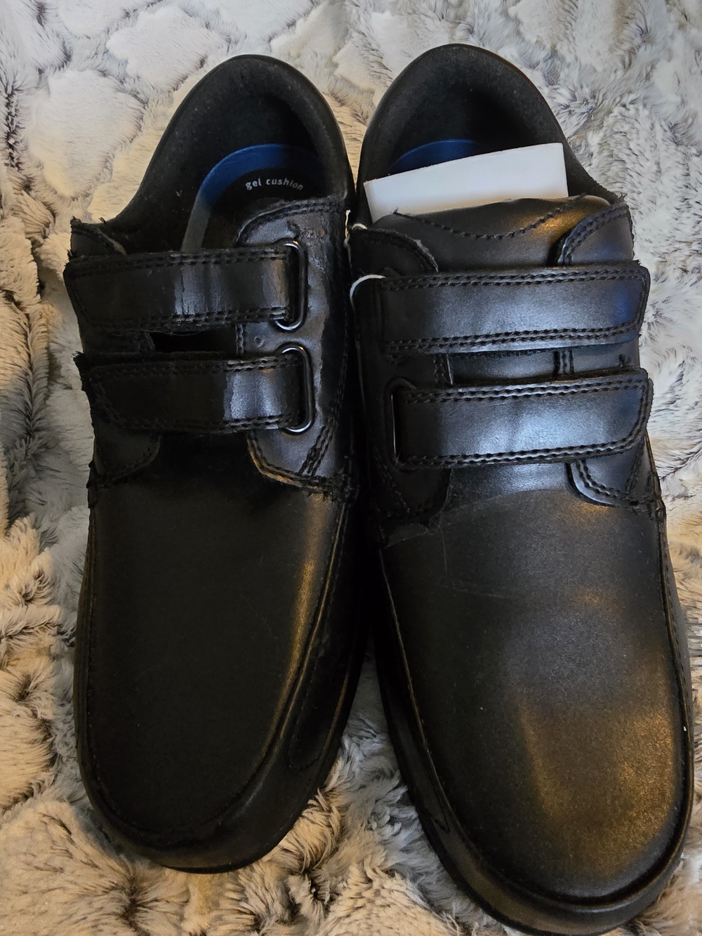 Men's Dr. Scholls Michael Black Leather Gel Comfort Shoes NWT 14W Cracking Right
